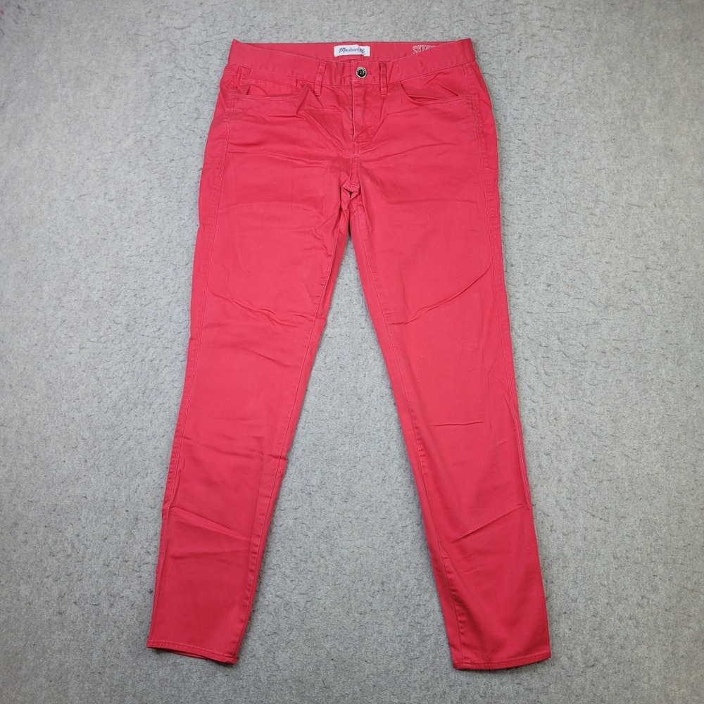 Madewell Skinny Ankle Jeans Womens Size‎ 6 Bright Red Boho Stretch Mid Rise